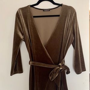 Fashion Nova Velvet Wrap Body-con Dress